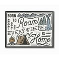 thumbnail image 1 of Stupell Industries Born To Roam Everywhere Camping Forest Nature Words Framed Wall Art Design by Laura Marshall, 24" x 30", Black Framed, 1 of 5