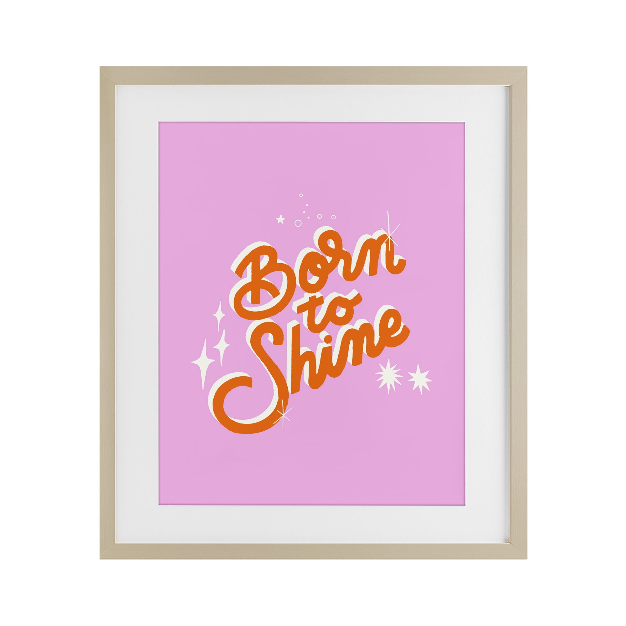 Stupell Industries Born To Shine on Pink Birch Framed Print Under Glass, design by Indira Prieto | IndySign