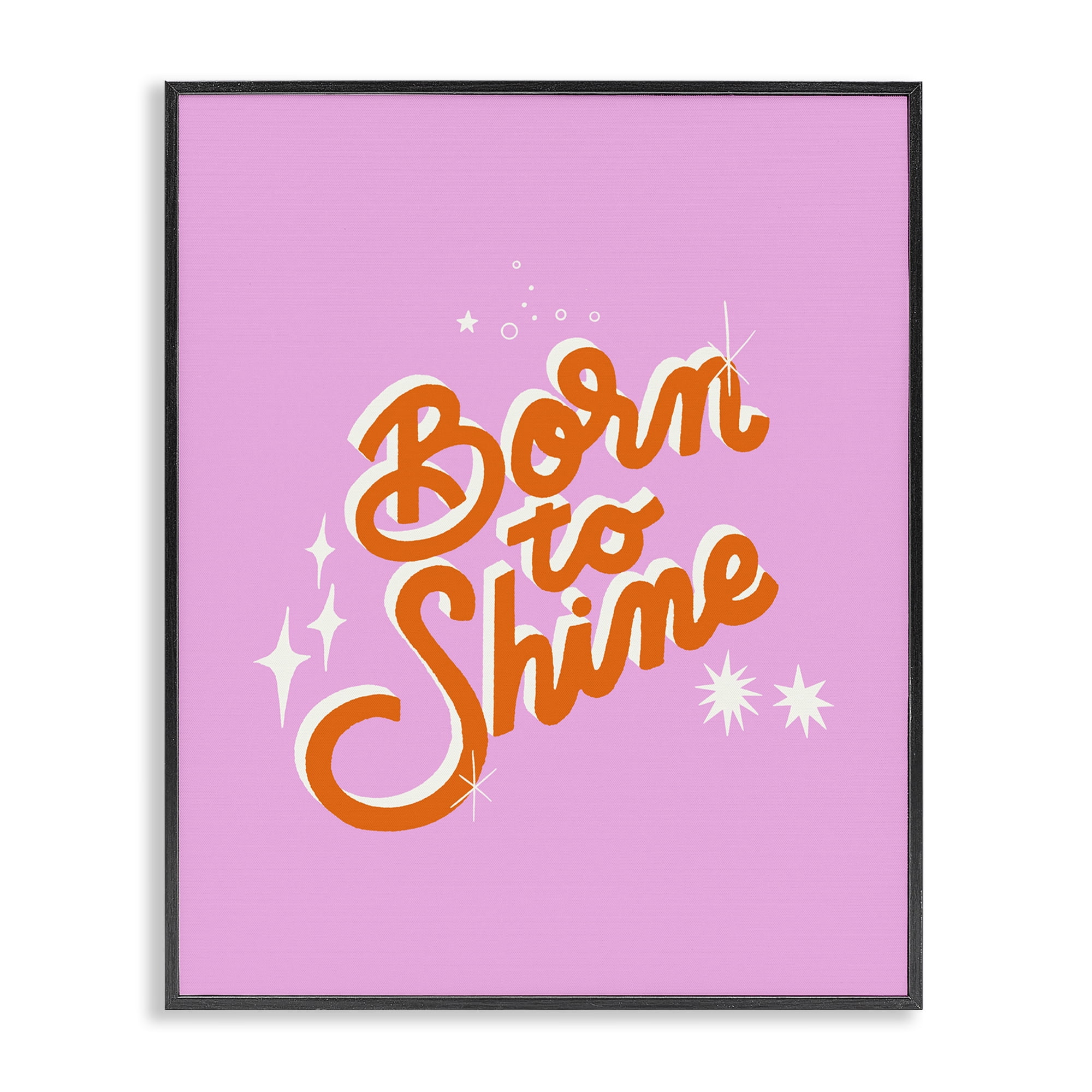 Stupell Industries Born To Shine on Pink Black Framed Giclee Art, design by Indira Prieto | IndySign