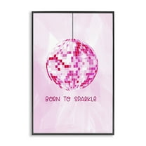 Stupell Industries Born To Sparkle Disco Typography Painting Black Framed Art Print Wall Art, 12 x 18