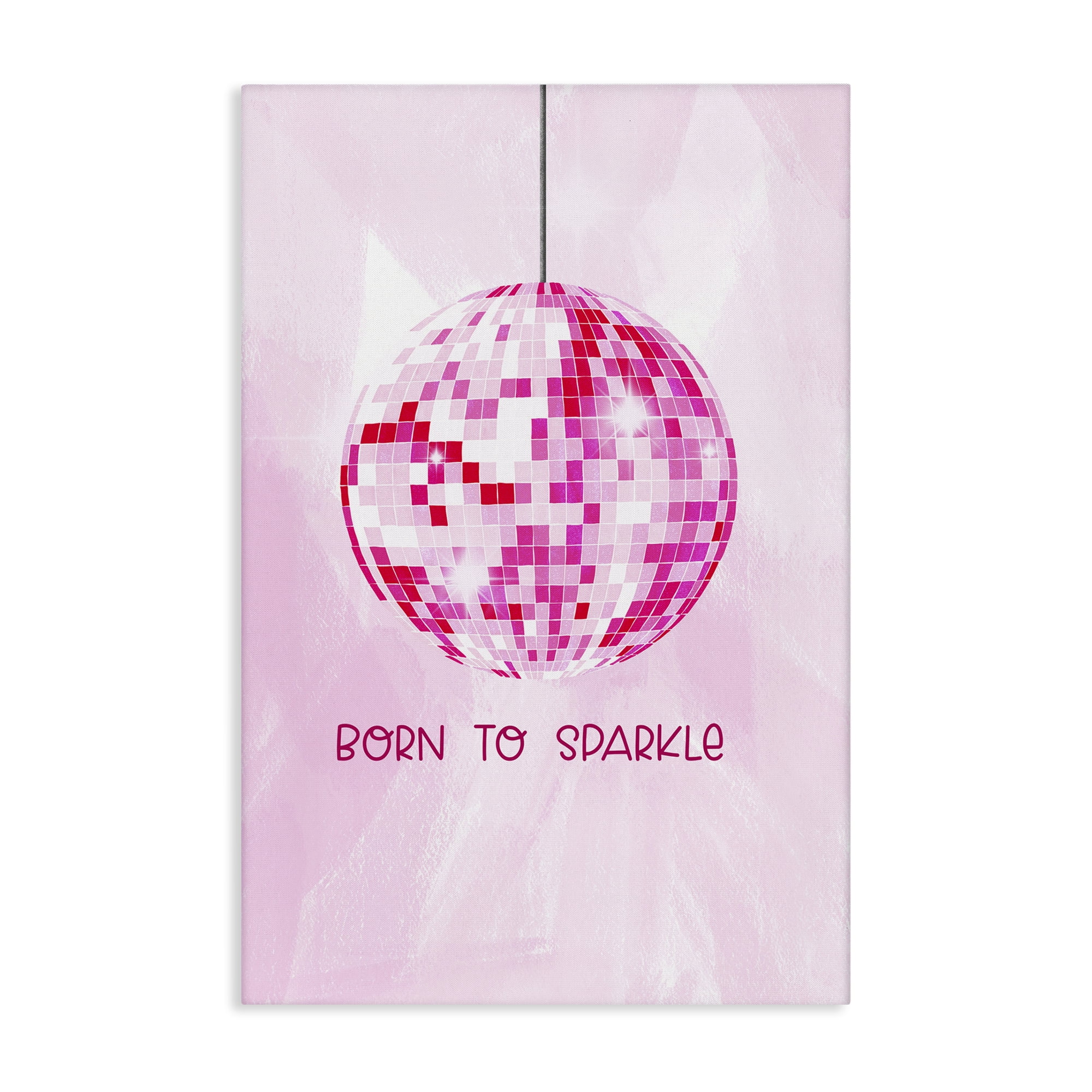 Stupell Industries Born To Sparkle Disco Typography Painting Gallery Wrapped Canvas Art Print Wall Art, 16 x 24