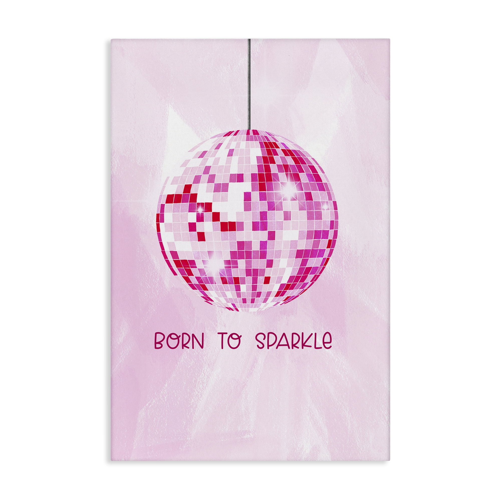 Stupell Industries Born To Sparkle Disco Typography Painting Gallery Wrapped Canvas Art Print Wall Art, 30 x 45