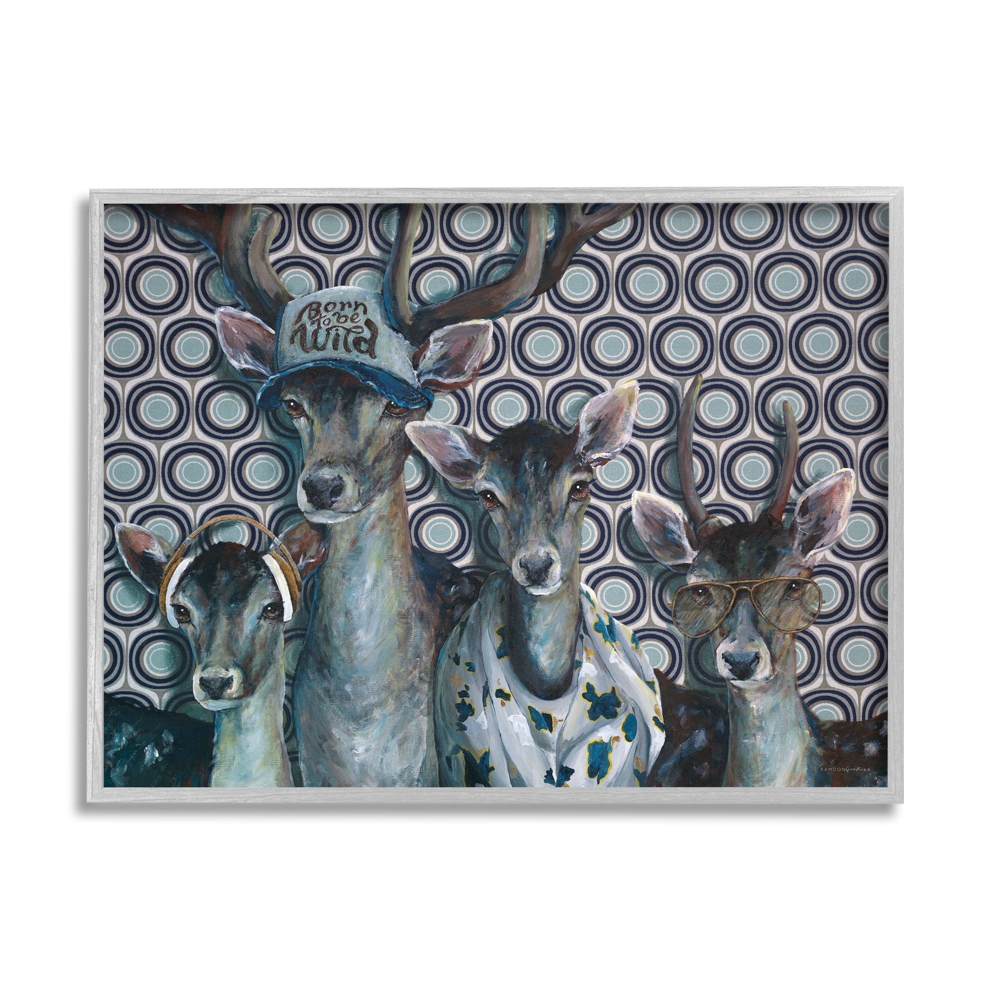 Stupell Industries Born to Be Wild Forest Animals Family Patterned, 14 x 11, Design by Kamdon Kreations