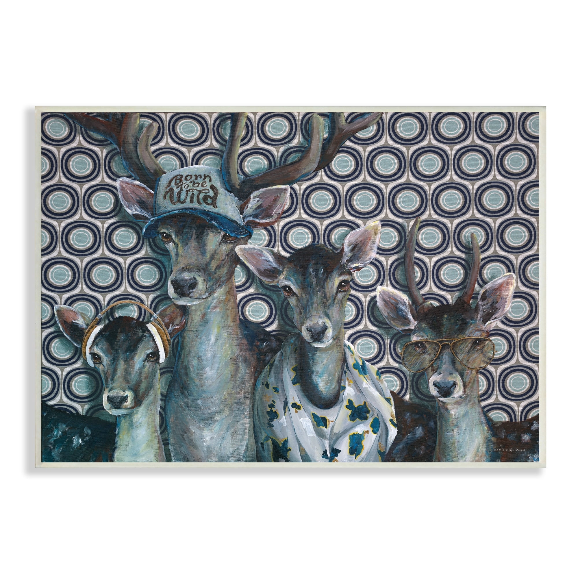 Stupell Industries Born to Be Wild Forest Animals Family Patterned, 19 x 13, Design by Kamdon Kreations