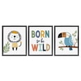 thumbnail image 1 of Stupell Industries Born to Be Wild with Animals Animals Painting Black Floater Framed Canvas Art Print Wall Art, 17 x 21, Set of 3, 1 of 9