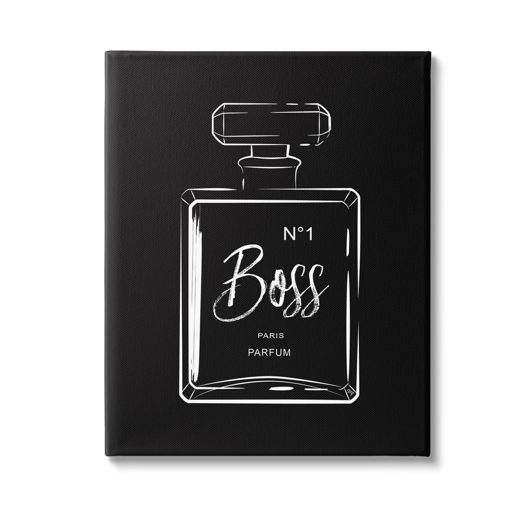 Stupell Industries Boss Perfume on Black Beauty & Fashion Painting Gallery Wrapped Canvas Art Print Wall Art, 36 x 48
