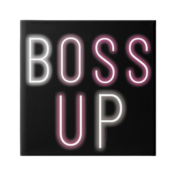 Stupell Industries Boss Up Modern Phrase Inspirational Painting Gallery Wrapped Canvas Print Wall Art, 17 x 17