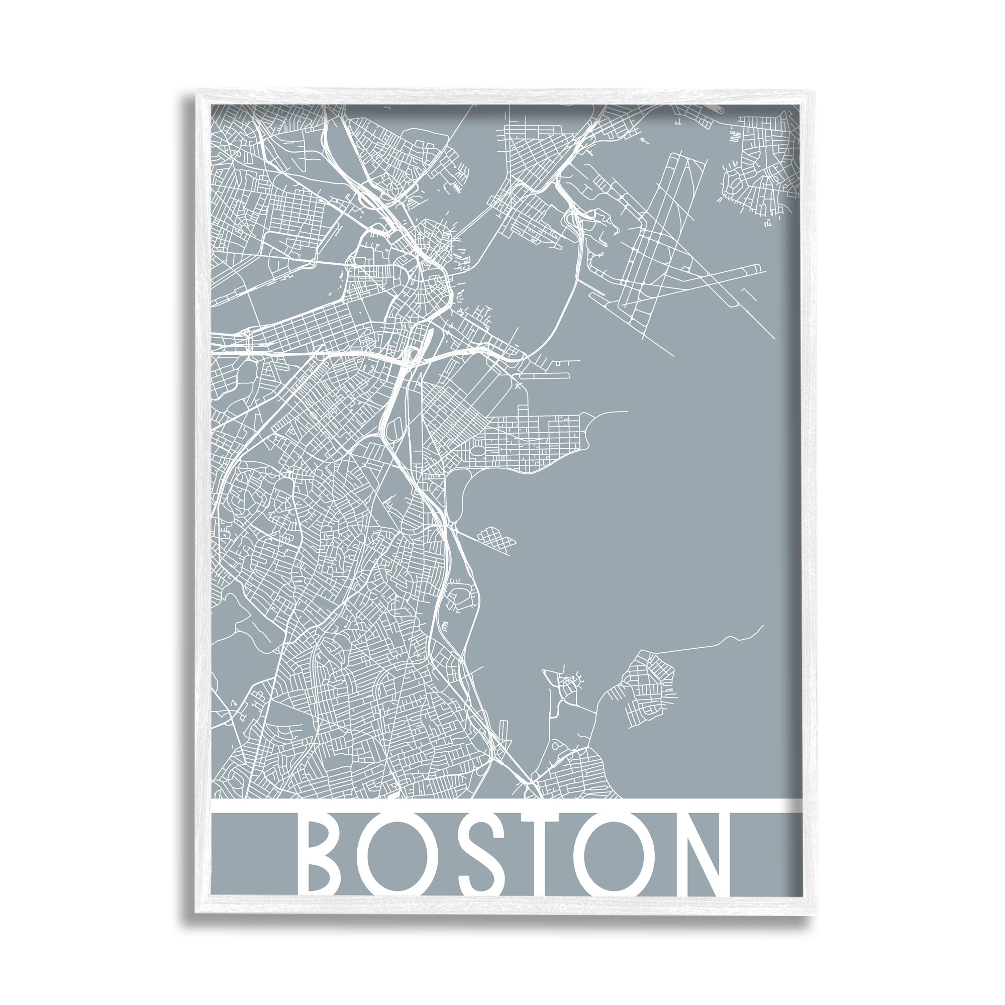 Stupell Industries Boston City Street Outline Urban Massachusetts Transportation Grid, 16 x 20, Design by Daphne Polselli