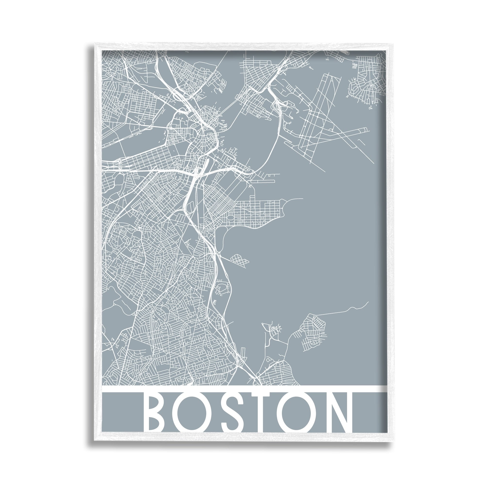 Stupell Industries Boston City Street Outline Urban Massachusetts Transportation Grid, 24 x 30, Design by Daphne Polselli