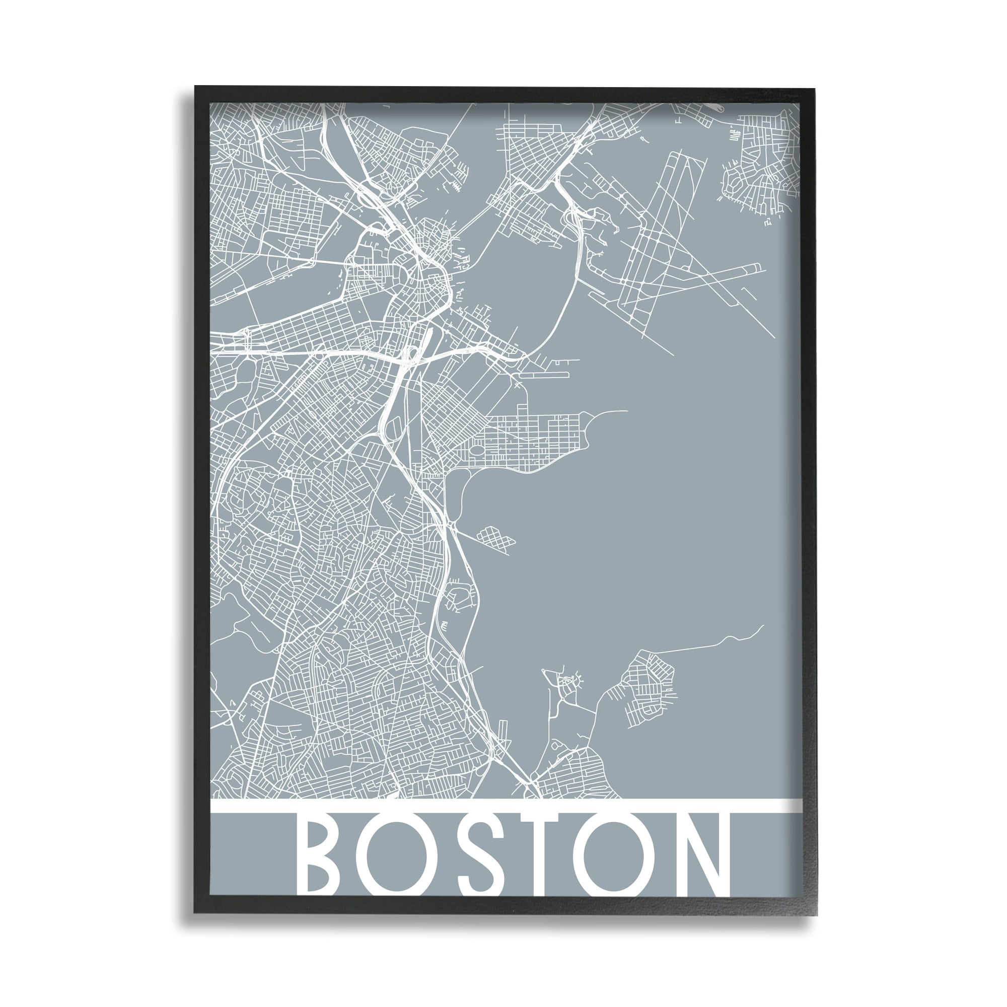 Stupell Industries Boston City Street Outline Urban Massachusetts Transportation Grid, 24 x 30, Design by Daphne Polselli