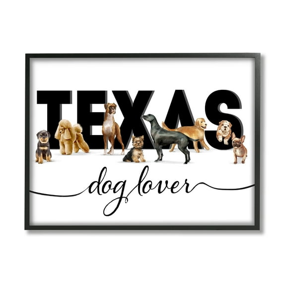 Stupell Industries Boston for Dog Lovers Adorable Pet Puppies Animals & Insects Painting Black Framed Art Print Wall Art, 11 x 14