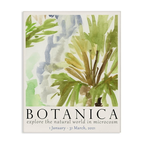Stupell Industries Botanica Museum Poster Plants & Flowers Painting Wrapped Canvas Art Print Wall Art, 16 x 20