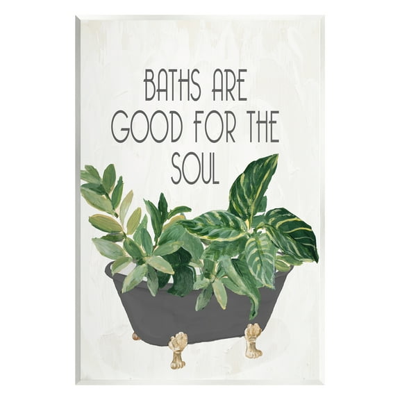 Stupell Industries Botanical Bath Phrase Typography Painting Unframed Art Print Wall Art, 10 x 15