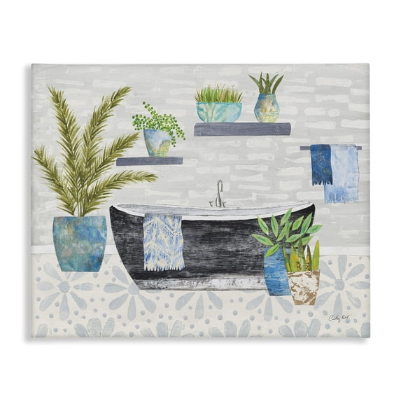 Stupell Industries Contemporary Botanical Bath & Rustic Plants Canvas Art, 20 x 16, by Courtney Prahl