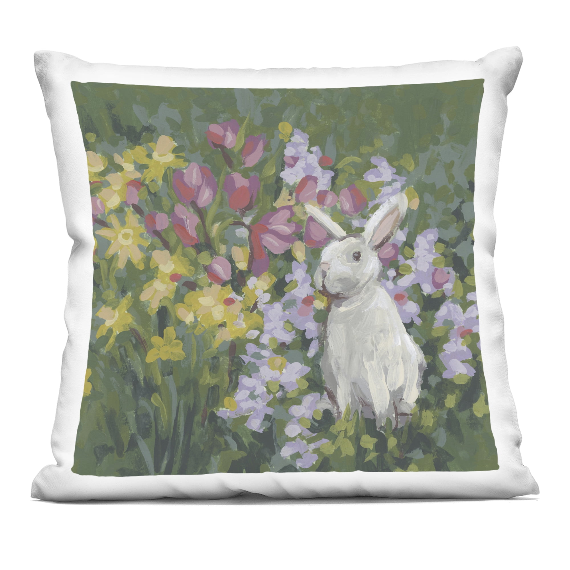 Stupell Industries Botanical Bliss Bunny Decorative Printed Throw Pillow, design by June Erica Vess