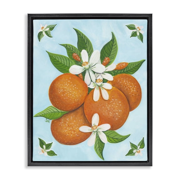Stupell Industries Botanical Citrus Oranges Food & Beverage Painting Black Floater Framed Canvas Art Print Wall Art, 17 x 21