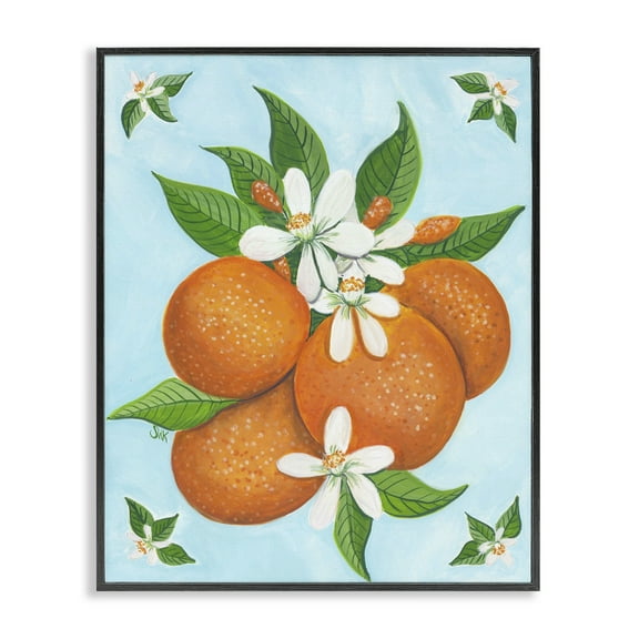 Stupell Industries Botanical Citrus Oranges Food & Beverage Painting Black Framed Art Print Wall Art, 11 x 14