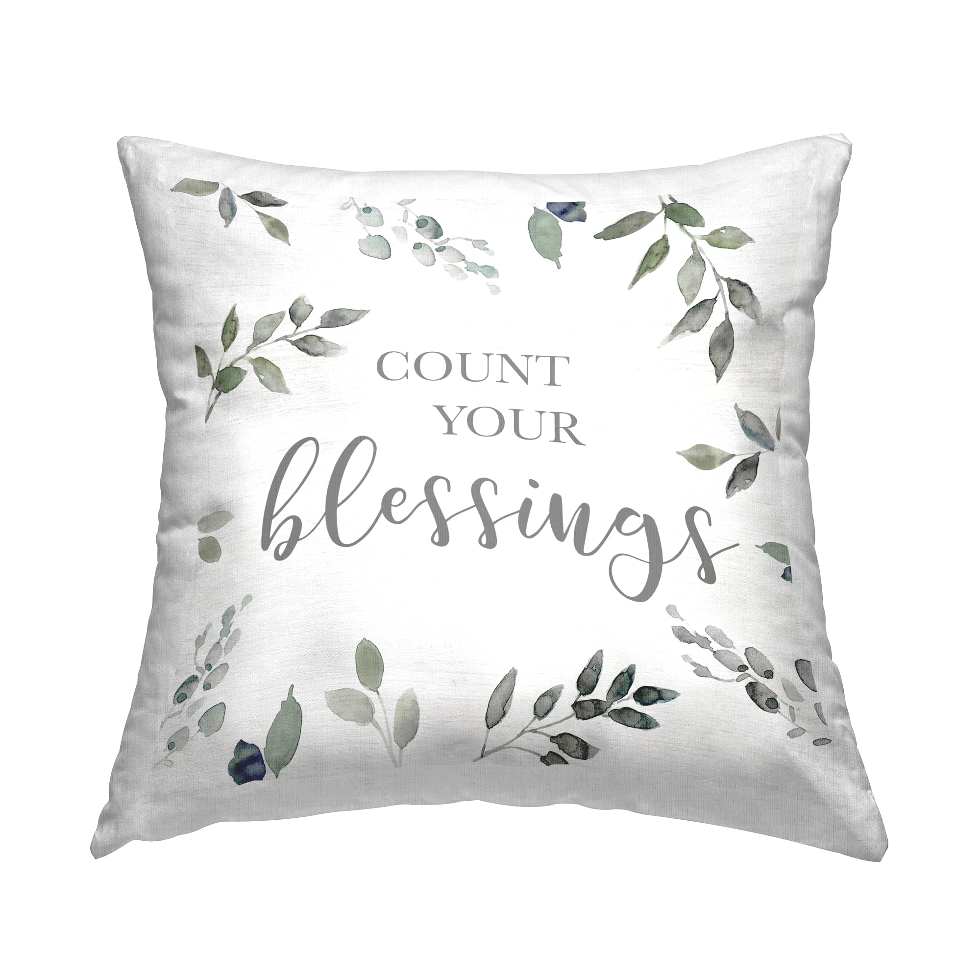 Stupell Industries Botanical Count Your Blessings Decorative Printed Throw Pillow Design by Carol Robinson.