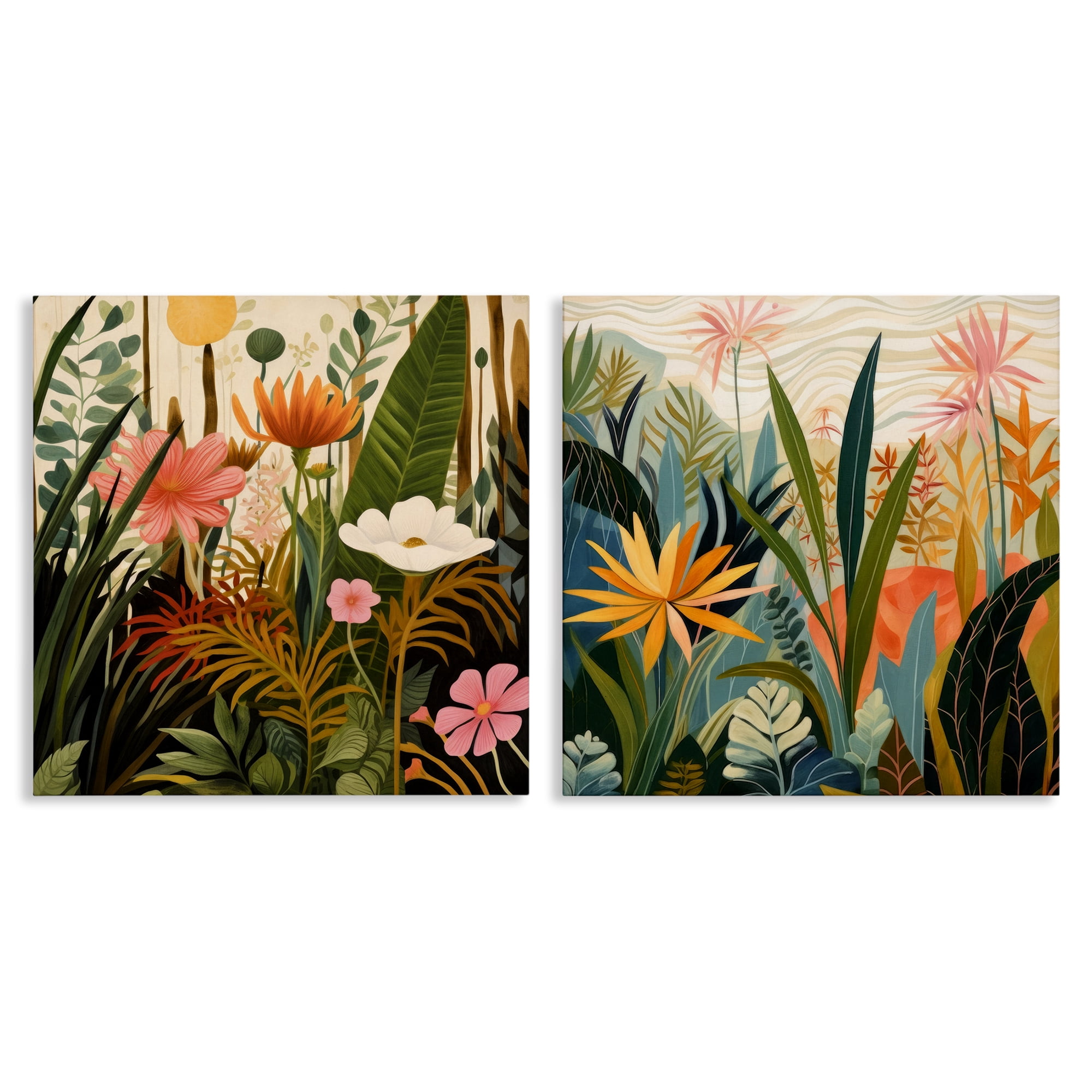 Stupell Industries Botanical Embrace Blooms 2 Piece Canvas Wall Art Set, design by Lazar Studio