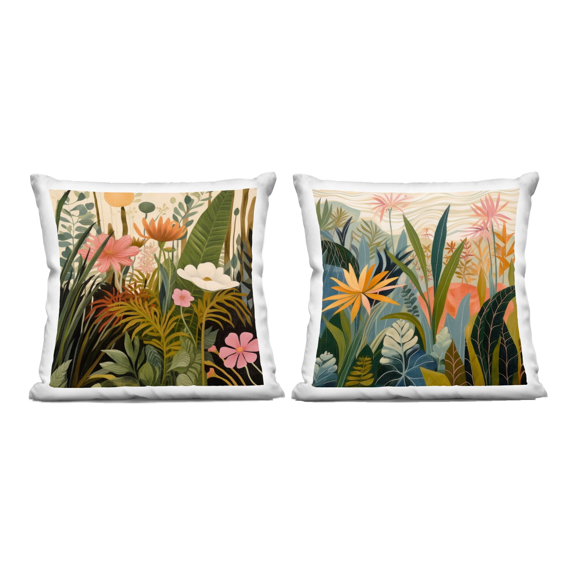 Stupell Industries Botanical Embrace Blooms 2 Piece Decorative Printed Throw Pillow Set, design by Lazar Studio, 18 x 7 x 18