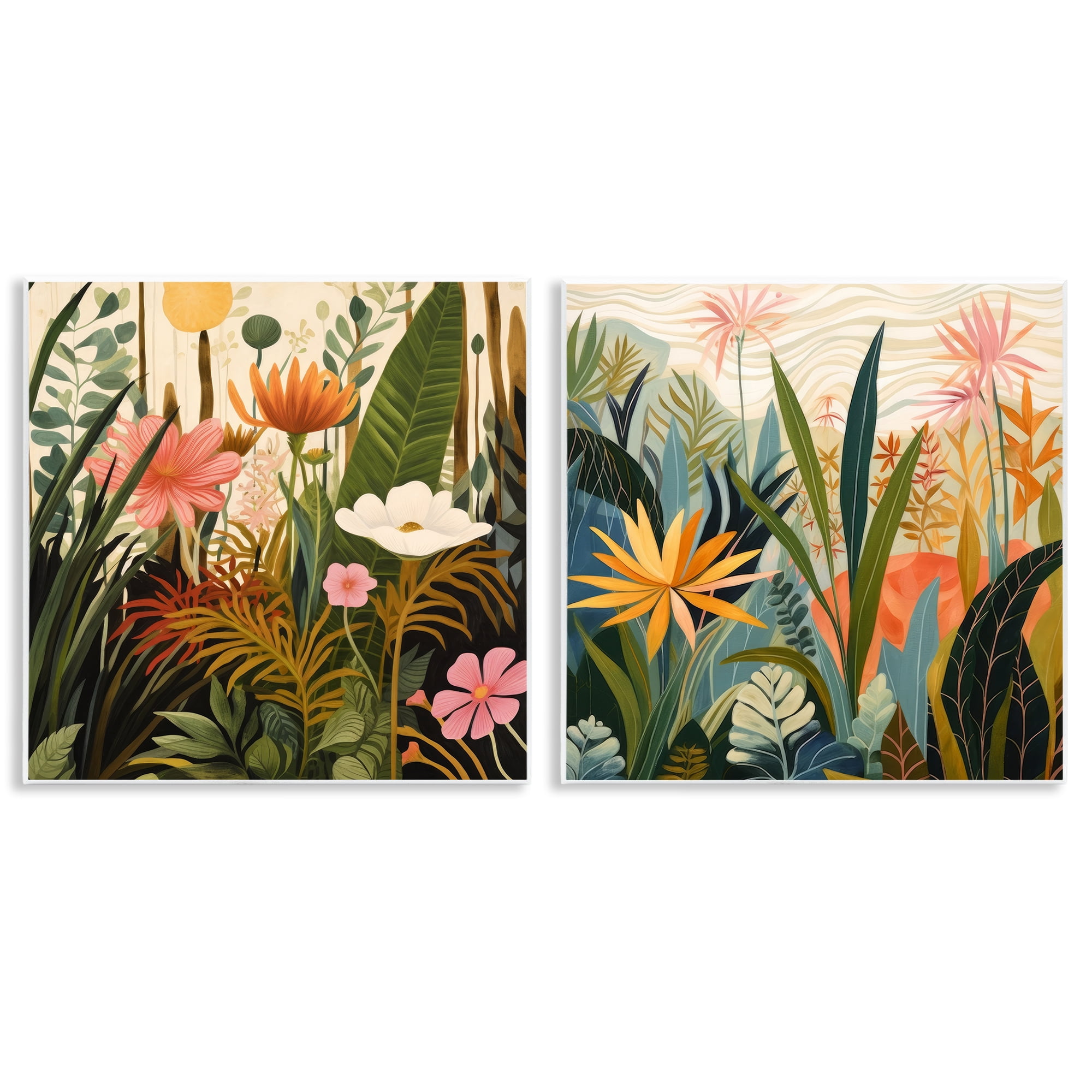 Stupell Industries Botanical Embrace Blooms 2 Piece Wall Plaque Art Set, design by Lazar Studio