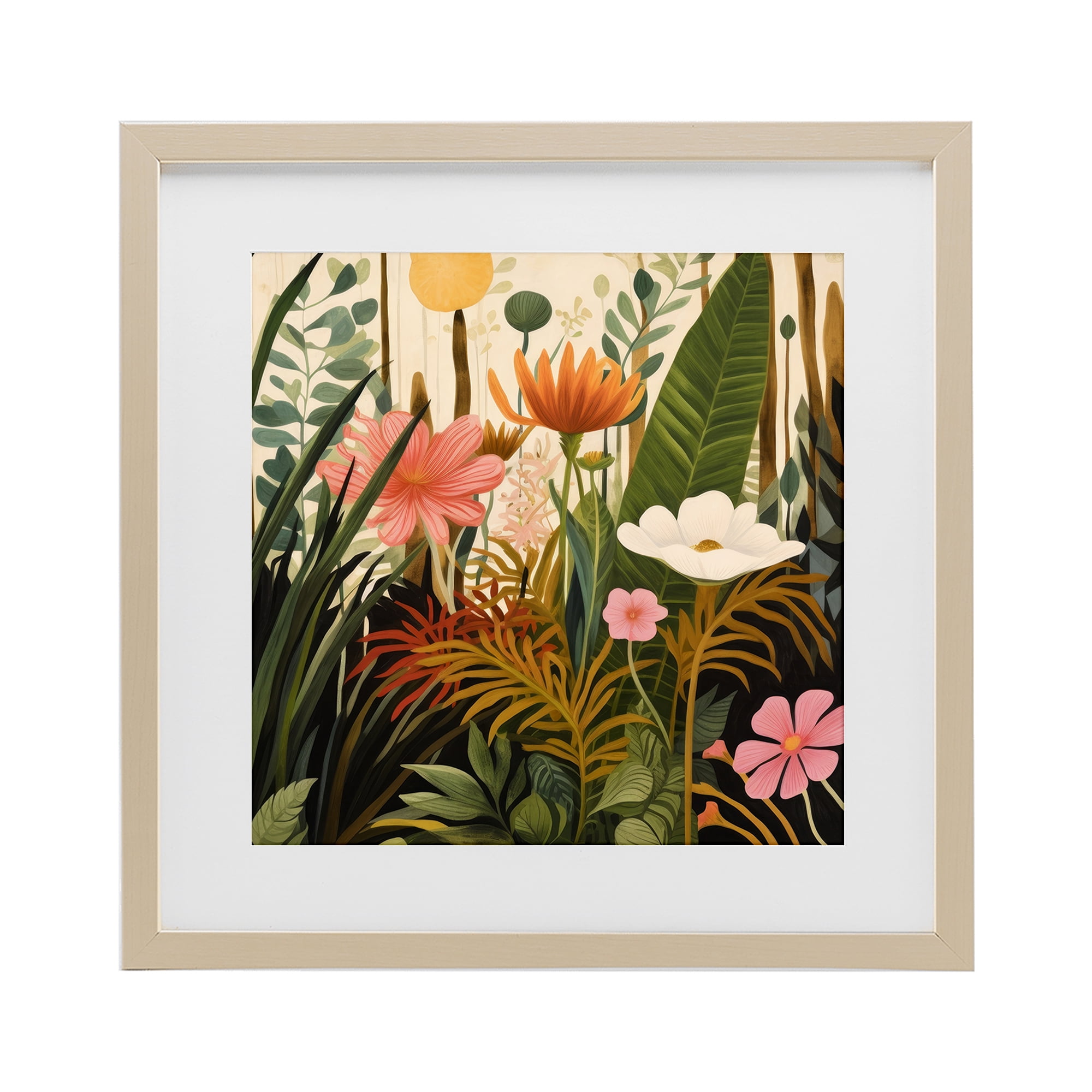 Stupell Industries Botanical Embrace in the Jungle Birch Framed Print Under Glass, design by Lazar Studio