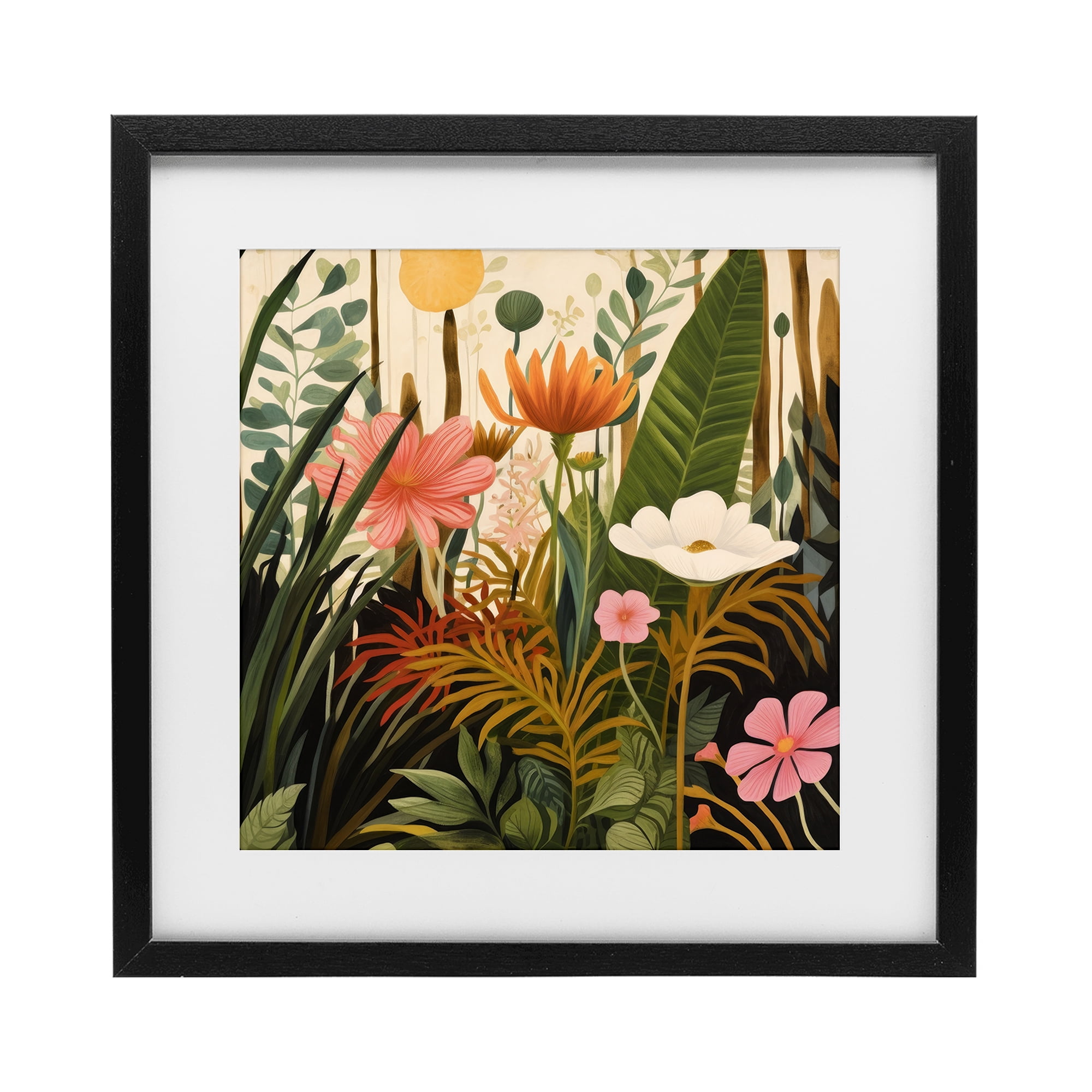 Stupell Industries Botanical Embrace in the Jungle Black Framed Print Under Glass, design by Lazar Studio