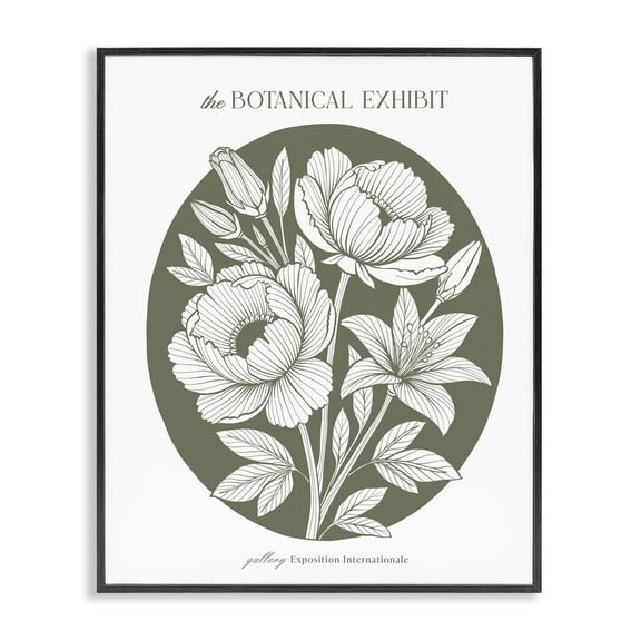 Stupell Industries Botanical Exhibit Blossoms Floral Painting Black Framed Art Print Wall Art, 11 x 14