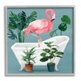 thumbnail image 1 of Stupell Industries Botanical Flamingo Bathroom Animals & Insects Painting Gray Framed Art Print Wall Art, 12 x 12, 1 of 9