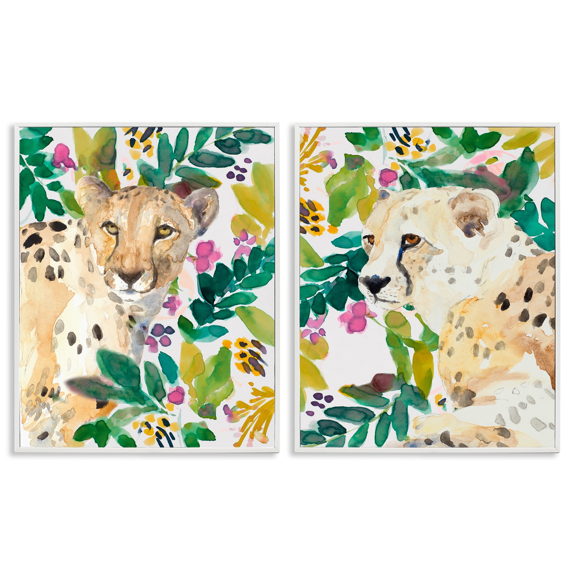 Stupell Industries Botanical Garden Wildlife 2 Piece White Framed Giclee Art Set, design by Lanie Loreth