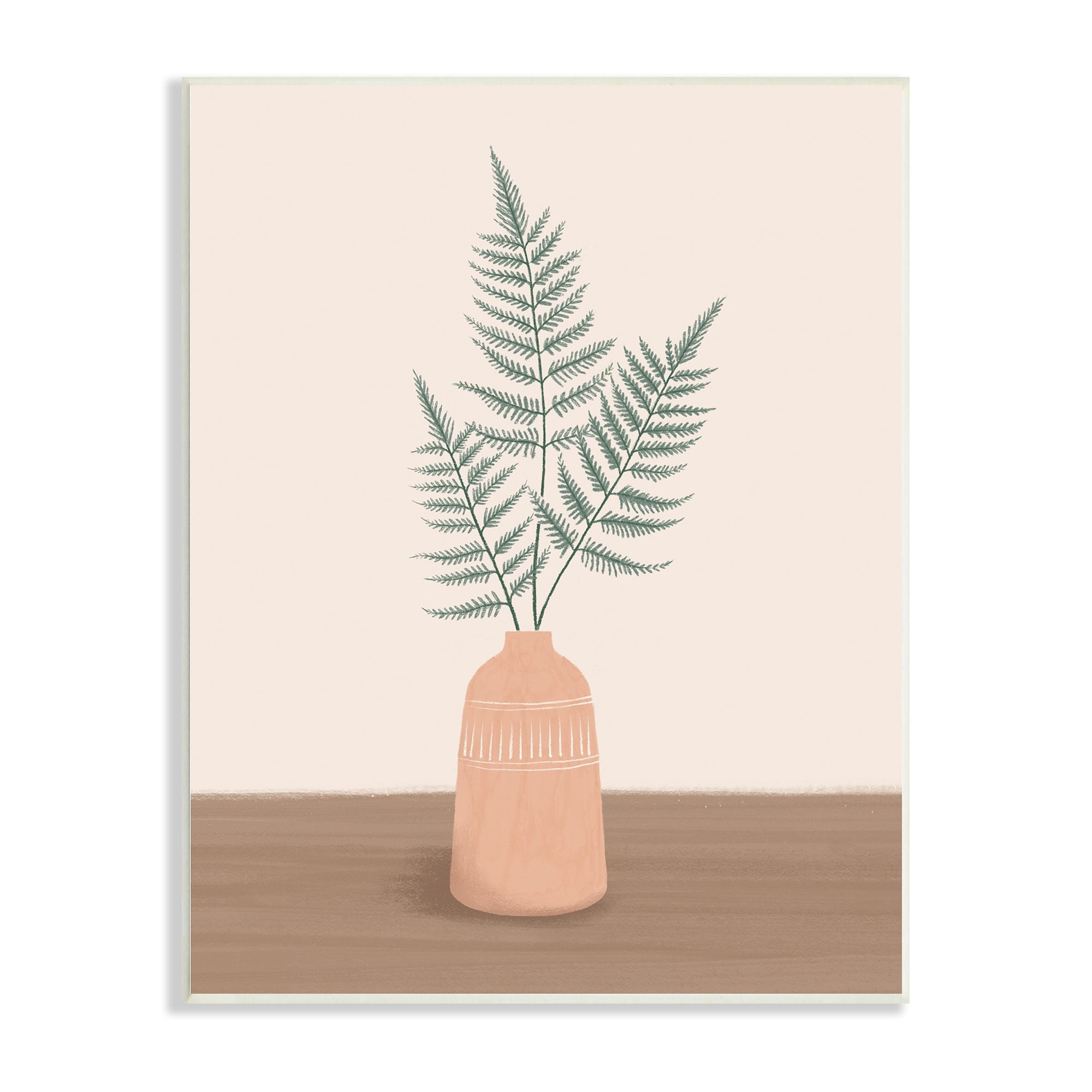 Stupell Industries Botanical Herb Ferns Roots Aztec Patterned Plant Vase ,10 x 15, Design by Nancy McKenzie