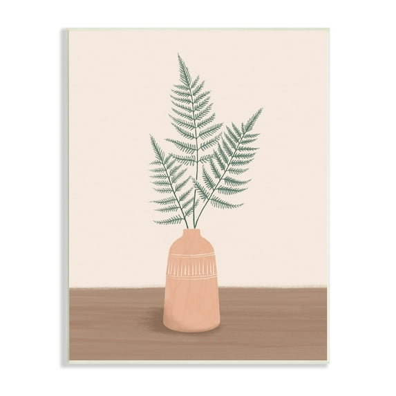 Stupell Industries Botanical Herb Ferns Roots Aztec Patterned Plant Vase ,10 x 15, Design by Nancy McKenzie