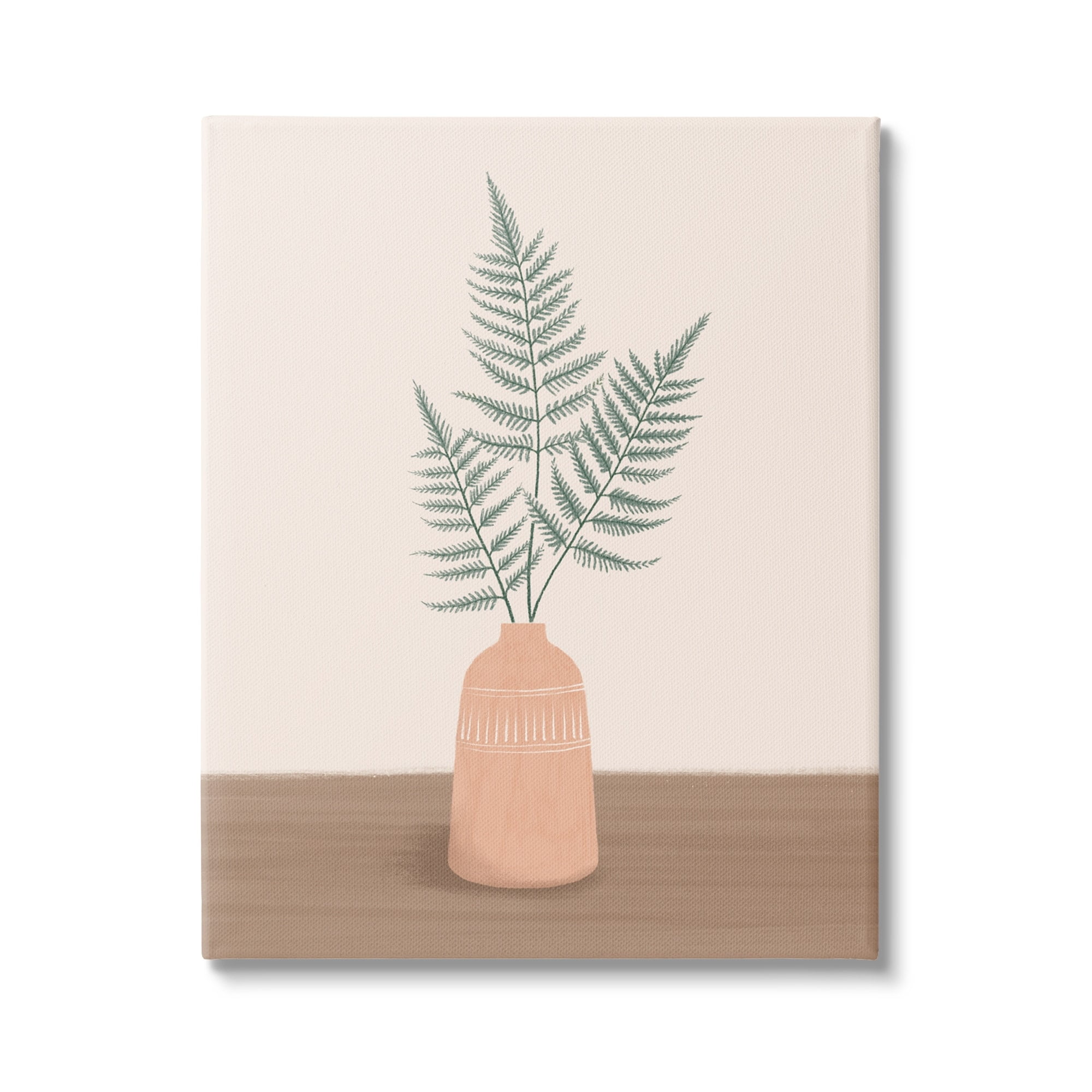 Stupell Industries Botanical Herb Ferns Roots Aztec Patterned Plant Vase ,30 x 40, Design by Nancy McKenzie