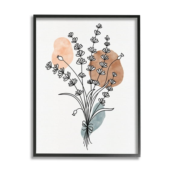 Stupell Industries Botanical Herb Sprig Bunches Graphic Art Black Framed Art Print Wall Art, Design by JJ Design House LLC