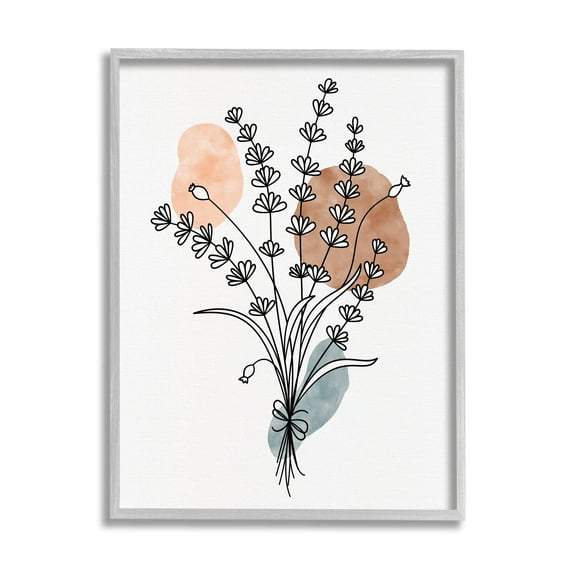 Stupell Industries Botanical Herb Sprig Bunches Graphic Art Gray Framed Art Print Wall Art, Design by JJ Design House LLC
