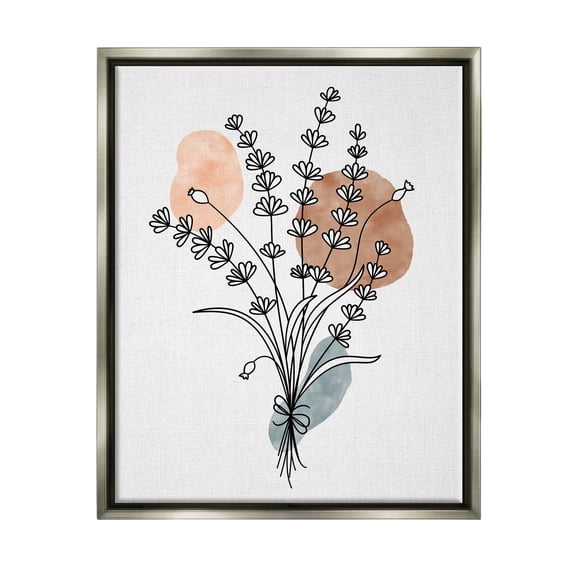 Stupell Industries Botanical Herb Sprig Bunches Graphic Art Luster Gray Floating Framed Canvas Print Wall Art, Design by JJ Design House LLC