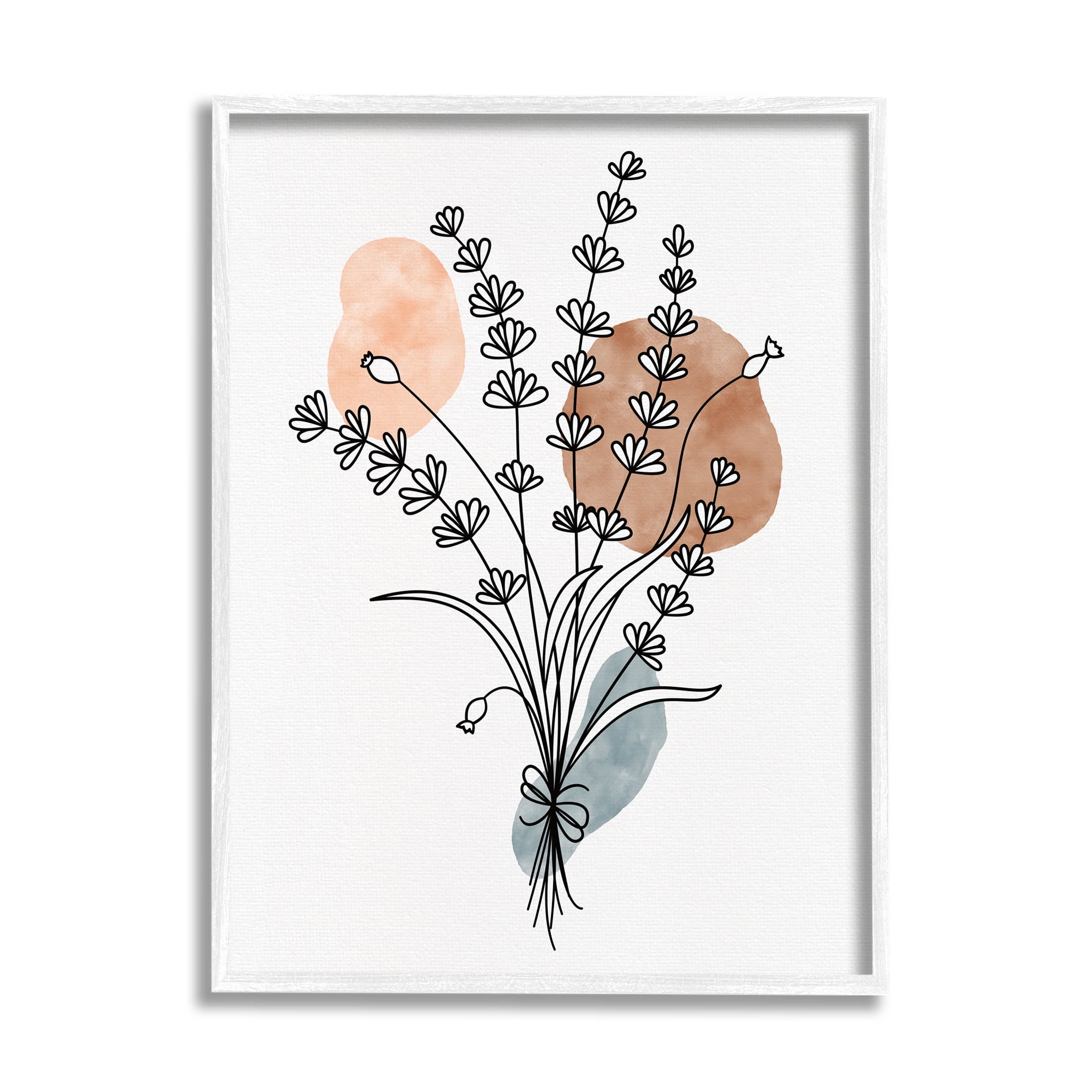 Stupell Industries Botanical Herb Sprig Bunches Graphic Art White Framed Art Print Wall Art, Design by JJ Design House LLC