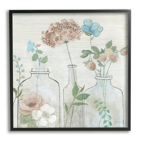 Stupell Industries Botanical Herbs Cottage Bouquets Botanical & Floral Painting Black Framed Art Print Wall Art