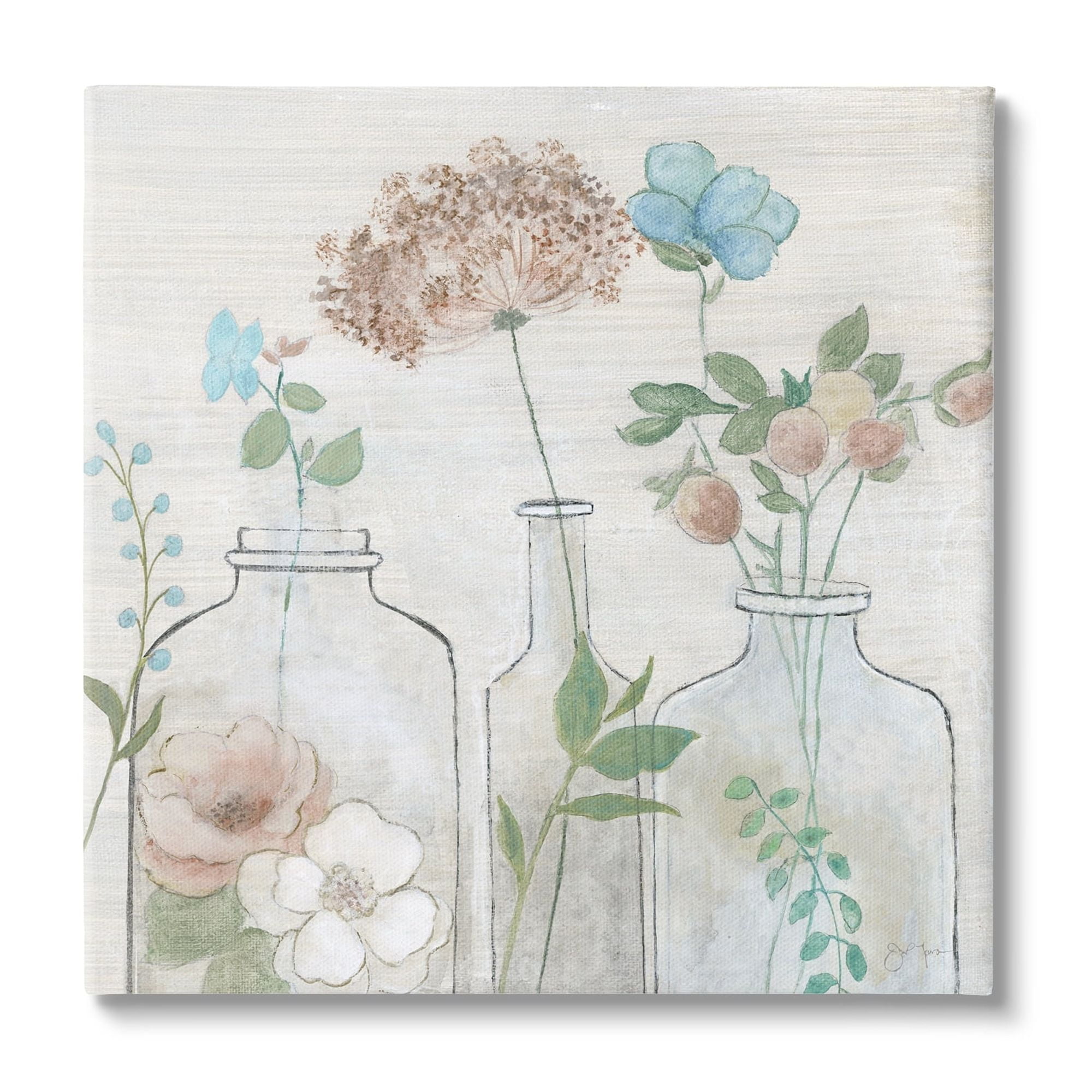 Stupell Industries Botanical Herbs Cottage Bouquets Botanical & Floral Painting Gallery Wrapped Canvas Print Wall Art