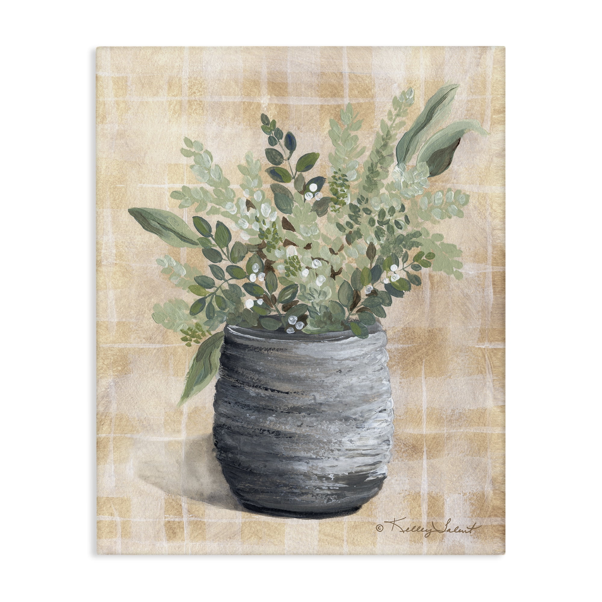 Stupell Industries Botanical Herbs Pottery Botanical & Floral Painting Gallery Wrapped Canvas Art Print Wall Art, 30 x 40