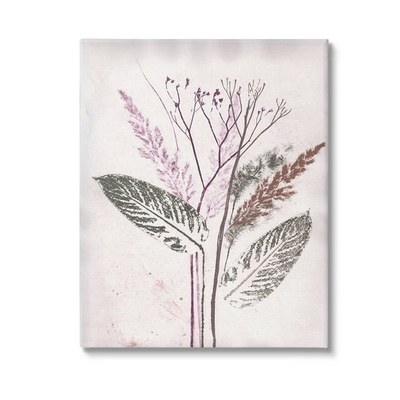 Stupell Industries Botanical Imprint Shapes Botanical & Floral Painting Gallery Wrapped Canvas Art Print Wall Art, 16 x 20