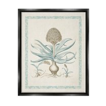 Stupell Industries Botanical Latin Study Plant Graphic Art Jet Black Floating Framed Canvas Print Wall Art, Design by Vision Studio