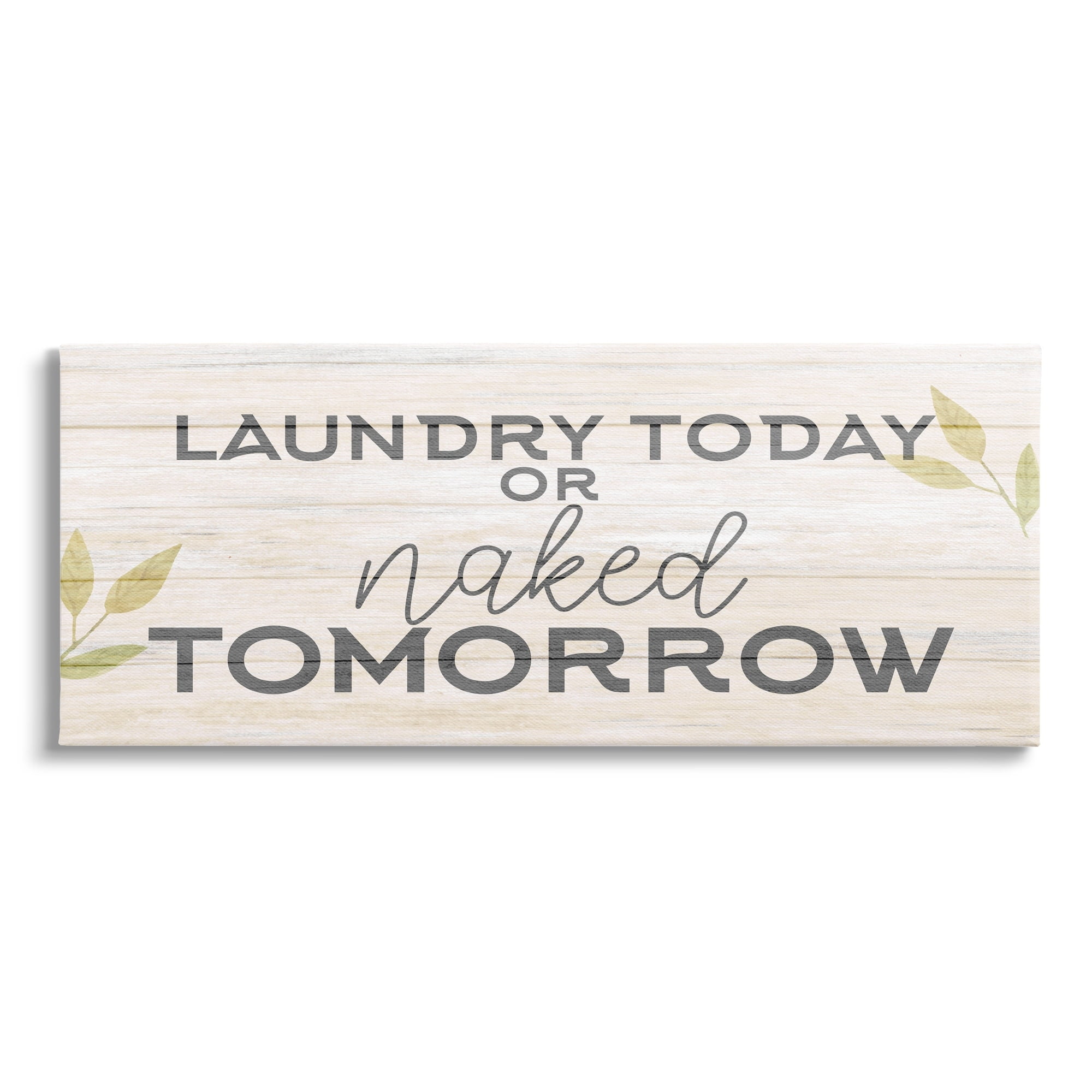 Stupell Industries Botanical Laundry Sign Text Typography Funny Quote Canvas Wall Art, 48 x 20, Design by Kim Allen
