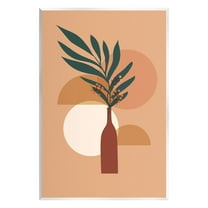 Stupell Industries Botanical Leaf & Shapes Botanical & Floral Painting Unframed Art Print Wall Art, 10 x 15