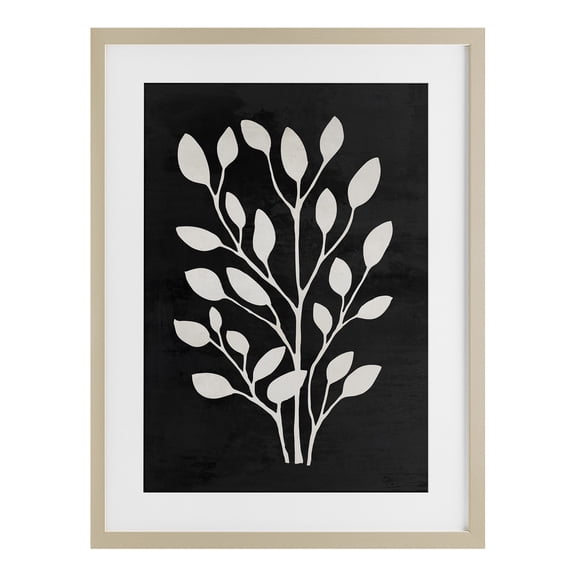 Stupell Industries Botanical Leaf Whispers Birch Framed Print Under Glass design by Andrea Haase, 20 x 14