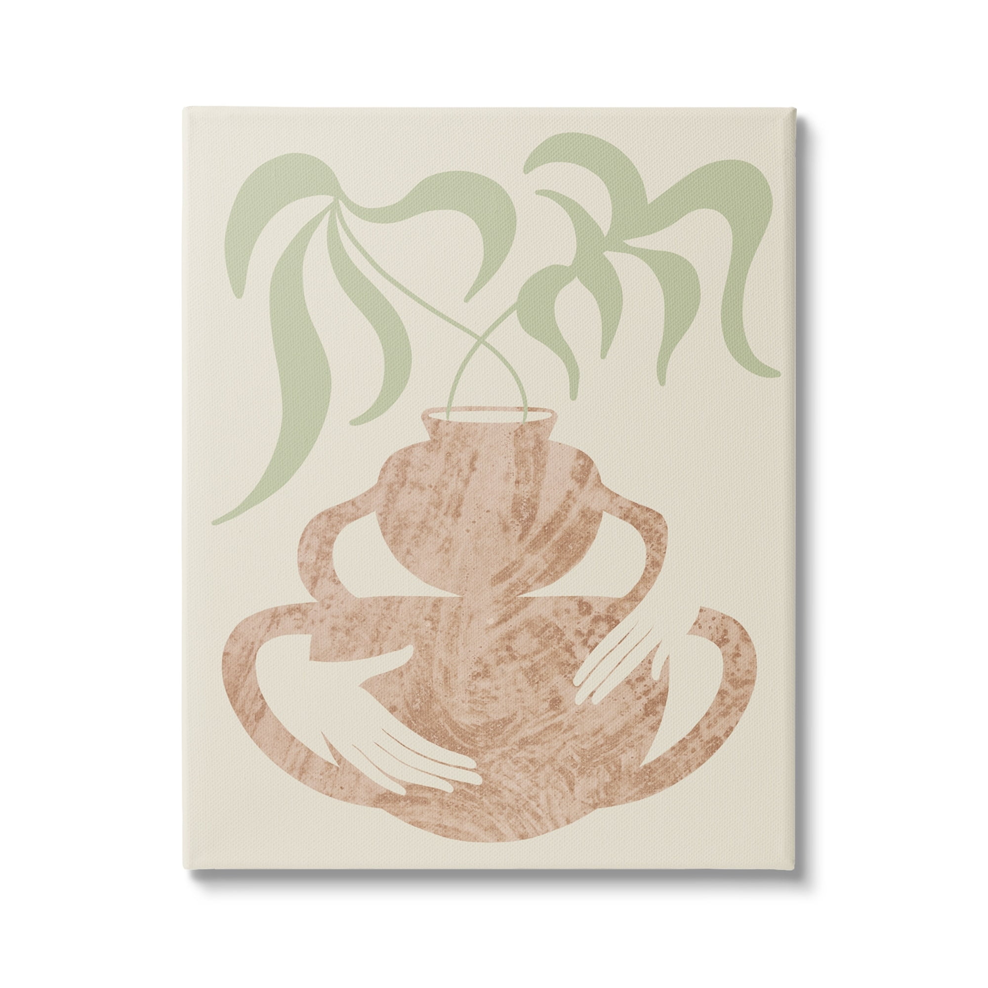 Stupell Industries Botanical Leaves Hands Flower Pot Handles Collage Canvas Wall Art, 24 x 30, Design by Lil' Rue