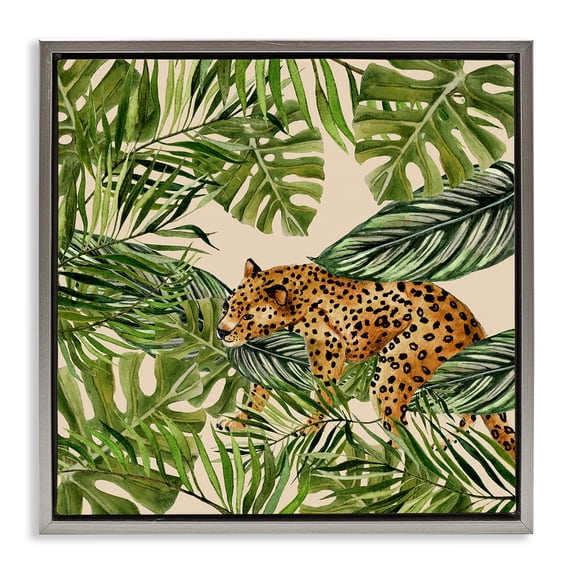 Stupell Industries Bohemian Gray Floating Frame Canvas Art, 18 x 18, by Janet Tava