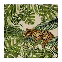 Stupell Industries Botanical Leopard on Branch Plants & Flowers Painting Wrapped Canvas Art Print Wall Art, 17 x 17