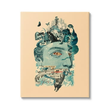 Stupell Industries Botanical Mushroom Man Surreal Collage Graphic Art Gallery Wrapped Canvas Print Wall Art, Design by Matheus Lopes Castro