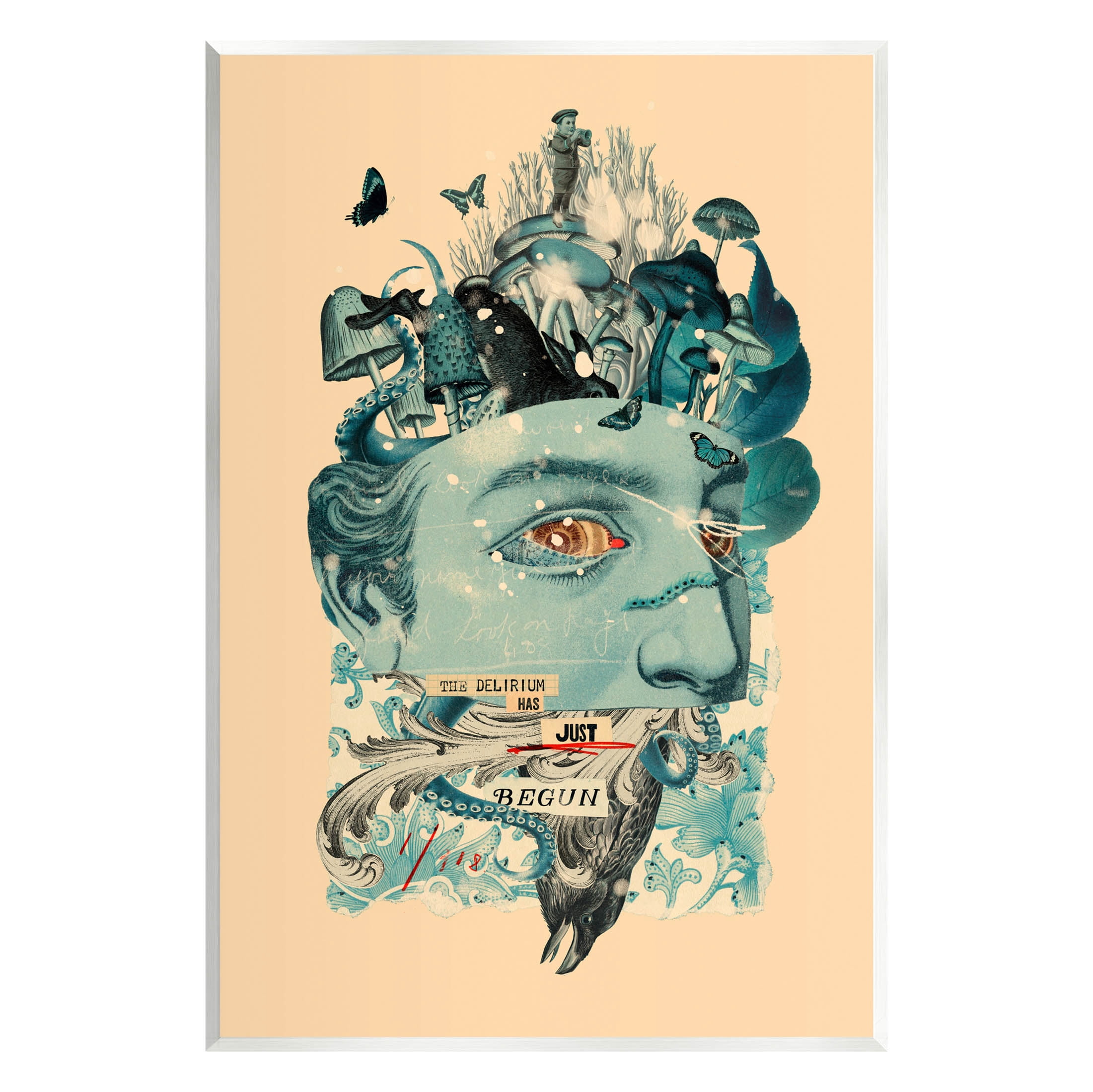 Stupell Industries Botanical Mushroom Man Surreal Collage Graphic Art Unframed Art Print Wall Art, Design by Matheus Lopes Castro